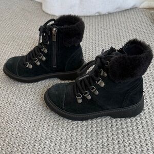 Girls UGG Black Fur-Lined Winter Boots